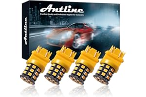 Antline 3157 3156 3057 4157 3056 LED Bulbs Amber Yellow, 12-24V Super Bright 1000 Lumens Replacement for Turn Signal Blinker Lights, Side Marker Lights (Pack of 4)