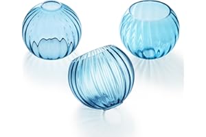 ANYLOVE 3 Pack Clear Glass Shade,Replacement Globe & Cover for Lighting Fixture, 6" Diameter, Replacement with 1.65 Inch Fitter for Wall Lamps Chandeliers or Ceiling Light (3 Pack - 6 Inch - Blue Glass)
