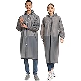 Opret 2 Pack Raincoats for Adults Reusable, EVA Rain Ponchos Lightweight Rain Coat Waterproof Rain Gear for Men and Women