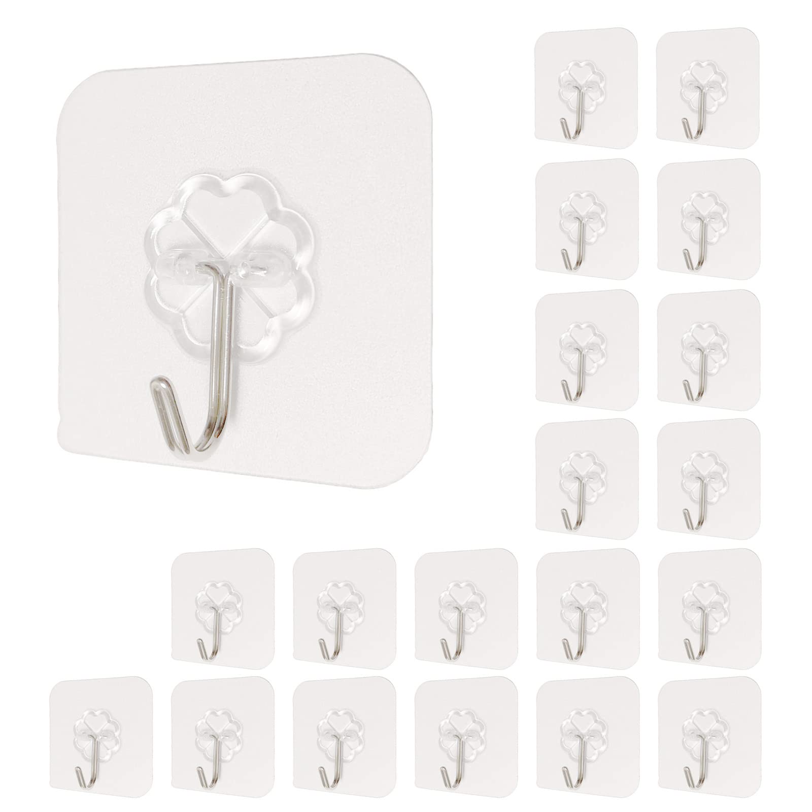 Vrandu Adhesive Hooks, Waterproof Self-Adhesive Heavy Duty Wall Hooks. (20 PCS)