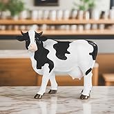 ICE Armor Hand Painted 8.25" H Cow Standing Figurine Statue Sculpture Ornament Decoration Home/Room Decor Ideas for Housewarming, Holidays and Birthdays Great Collectible