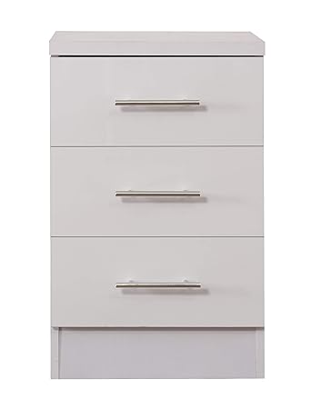 Harmin Ltd High Gloss Bedroom Furniture 3 Drawer Bedside Cabinet