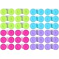 KISEER 24 Pack Colorful Cute Contact Lens Case Bulk Box Holder Container Soak Storage Kit (4 Color)