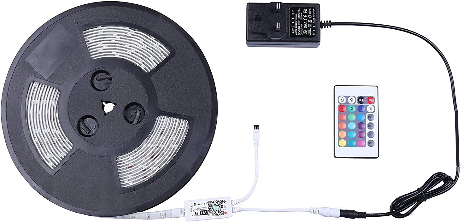 Ubanner 10M Led Light Strip,WiFi Wireless Smart Phone Controlled Strip Light Kit White Band 5050 Waterproof IP65 LED Lights,Working with Android and iOS System,Alexa(2nd Gen)