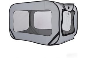 BOYUZHE Foldable Dog Kennel for Large Dogs 36-inch, Portable Waterproof Dog Crate, Pop-Up Indoor/Outdoor Pet Cage & Car Seat Travel Bed (Grey)
