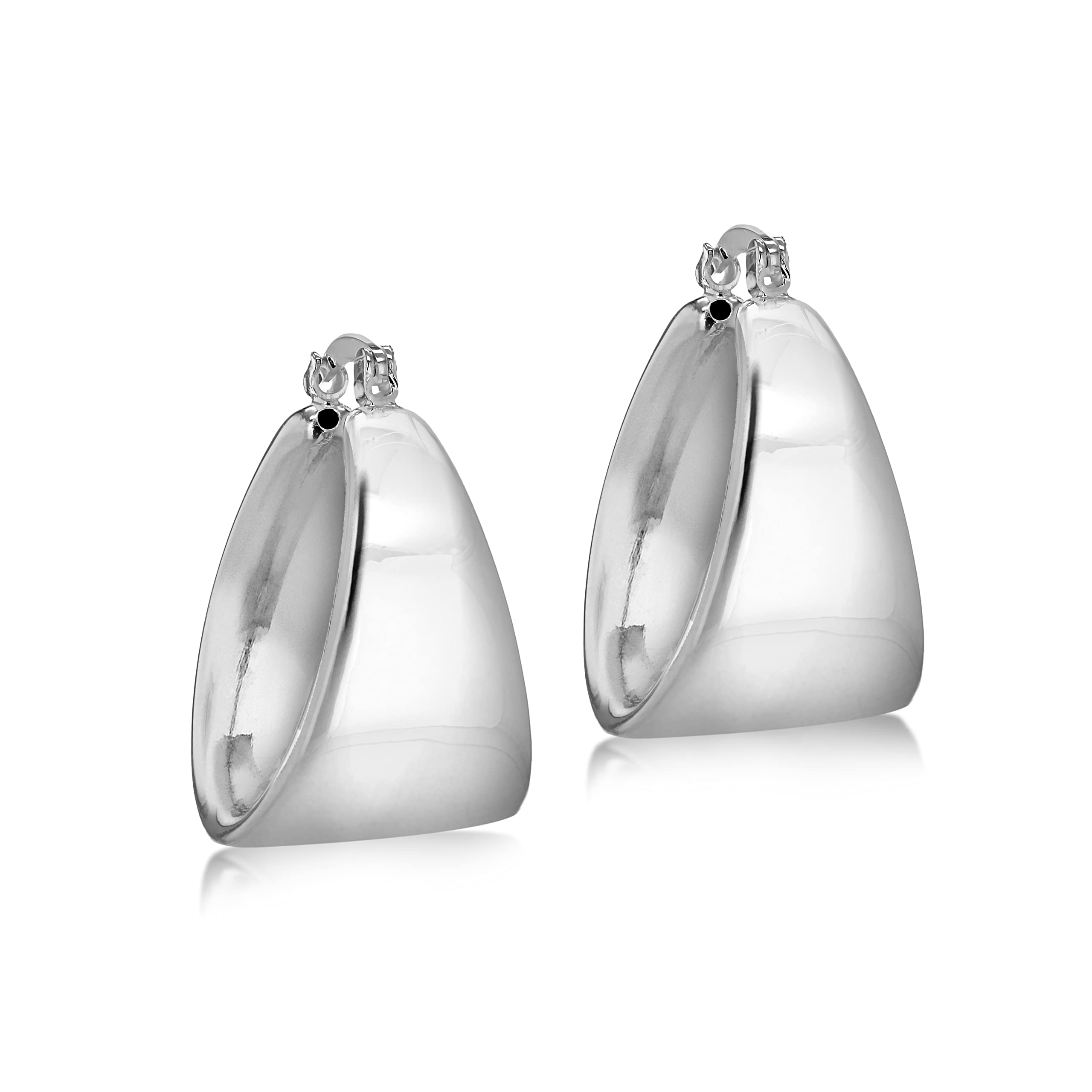 Tuscany Silver Women's Sterling Silver Graduated Electroform Creole Earrings