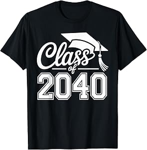 Class of 2040 Grow with Me Graduation First Day of School T-Shirt