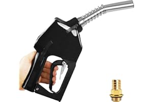 SHDZZDZSWY 3/4" Automatic Fuel Nozzle with Hose Adapter,Auto Shut-off Fuel Nozzle–Max Flow 16GPM Fuel Transfer Pump Nozzle with Fuel Hose Swivel,15/16" Spout-for Diesel,Kerosene(black)