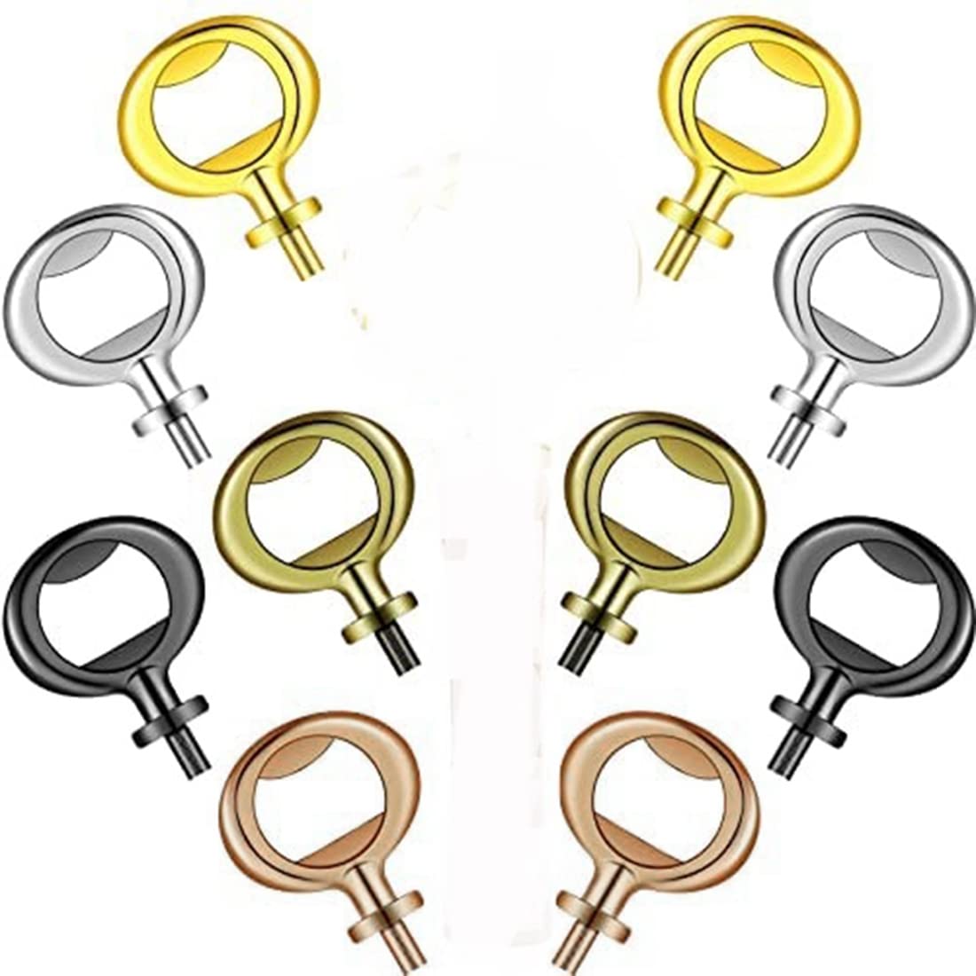 Nudiuhis 10 Pieces Bottle Opener Inserts Kit Bottle Opener Hardware Insert Beer Opener for Wedding DIY Craft Wood Turning Project