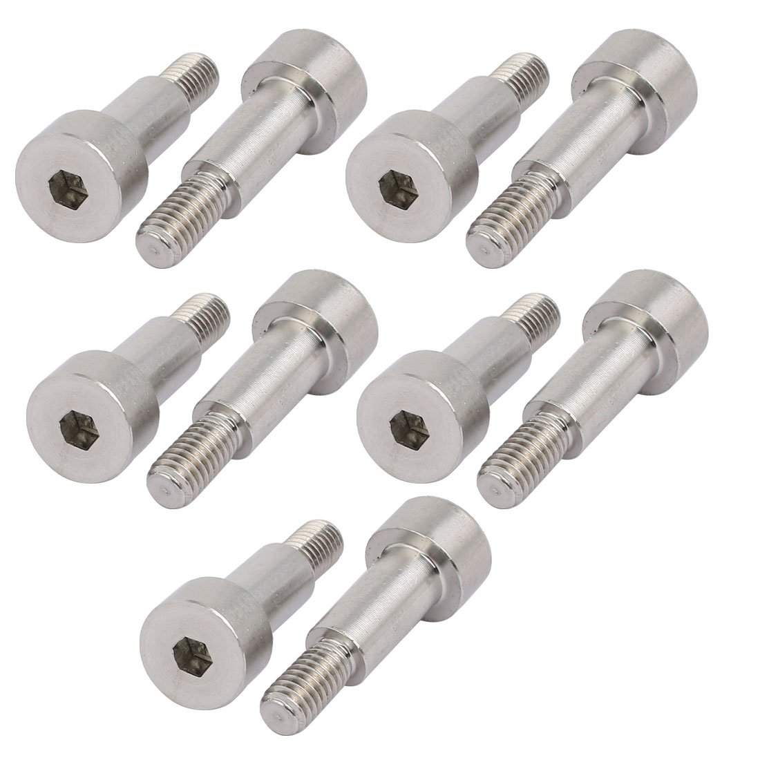 Sourcingmap 10pcs 304 Stainless Steel Hex Socket Shoulder Bolt 8mm Shoulder Dia 16mm Shoulder Length M6 Thread โ image 1
