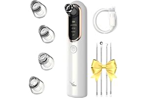 Yccu Blackhead Remover Vacuum Blackhead Vacuum Remover Pore Extractor Blackhead Remover Tool Black Head Remover for Face Blackhead Extractor Pore Cleaner Vacuum with USB Charge 4 Modes 5 Suction Heads