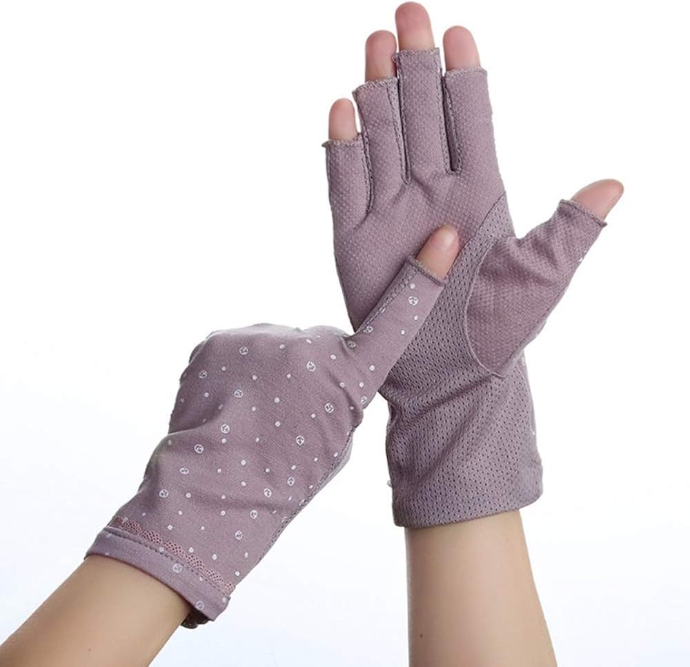 Uoyov and Elegant Summer Driving Sun Protection Gloves Female Half