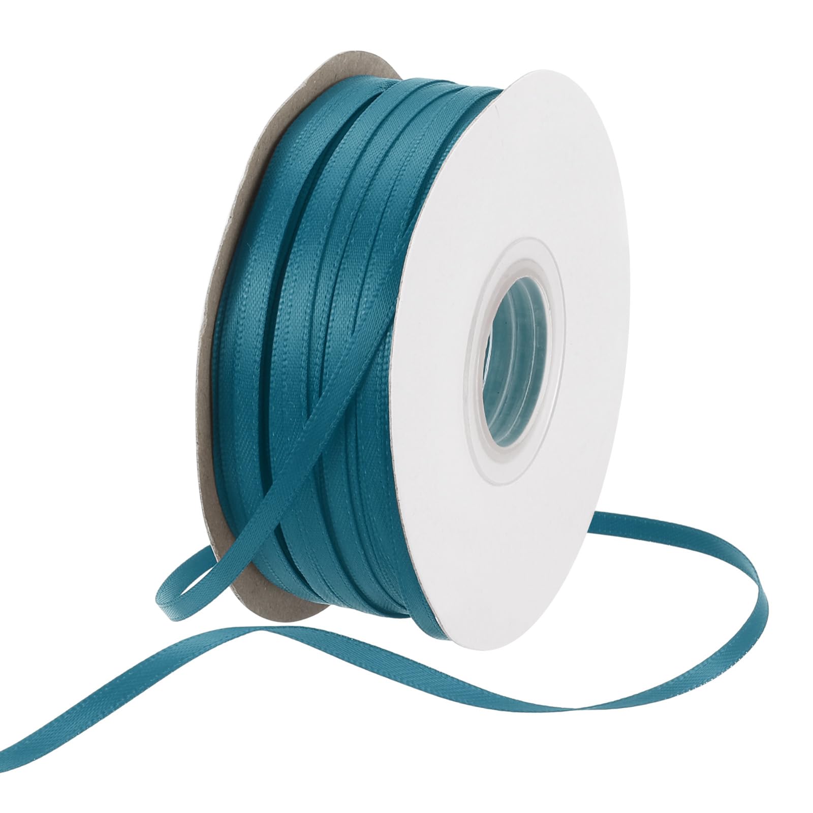 Rebower 3mm Satin Ribbon 91m Thick Double Face Grosgrain Silk Ribbon, [for Gift Wrapping, Hair Bows, Wedding, Cake, Flower] - 100 Yard/300ft/ Dark Green