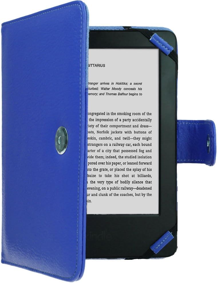 TECHGEAR Blue Kindle PU Leather Folio Case Cover With