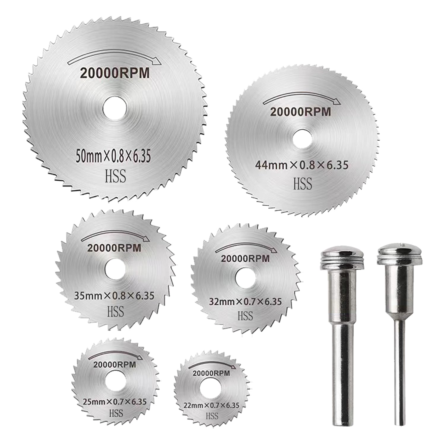 Mini Cutting Discs, ZFYQ 8 Piece Discs Circular Saw Blades Set HSS Cutting Wheel for Cutting Wood Plastic and Soft Metal
