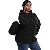 HHE Plus Size Women's Packable Puffer Jacket 1X-6X Water-Resistant Lightweight Winter Coat(Exclusively for Plus Size)