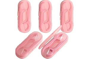Holy Rose Pink Dental Floss Picks with Micro Travel Case - 5-Box Pack (10 Double String Flossers Each) - Easy Teeth Clean for Adults, Perfect for Home and On-The-Go Flossing