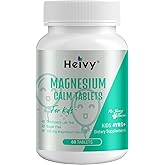 Heivy Kids Calming Supplement, Contains Magnesium Glycinate & Vitamin B6, Support Calm & Relax, Calm Mind and Body, Berry Flavor for Age 4+ (60 Servings), Vegan, Gluten-Free, Made in USA