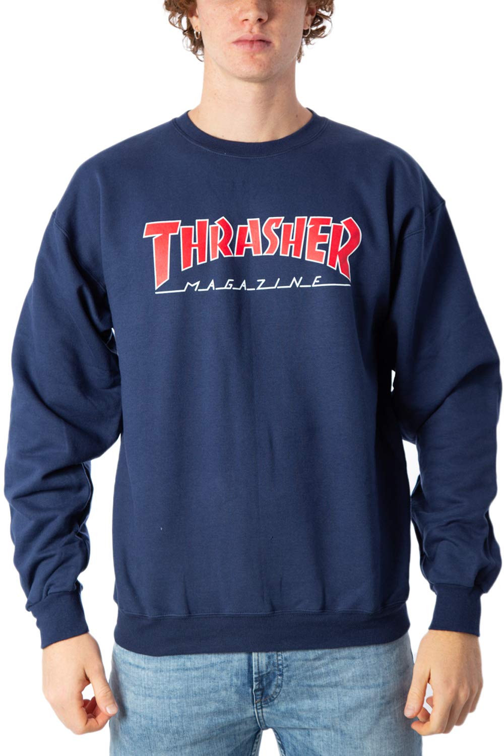 thrasher crewneck navy