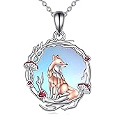 YAFEINI Moonstone Necklace for Women 925 Sterling Silver Moonstone Giraffe/Crow/Fox/Cat Jewelry Pendant Animal Necklace Birthday Jewelry Gifts for Women