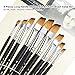 9 Pieces Artist Paint Brushes Nylon Angled Flat Paint Long Handle Value Set for Oils, Acrylic, Gouache & Watercolor Painting-Lightwish (Angled Flat Paint)