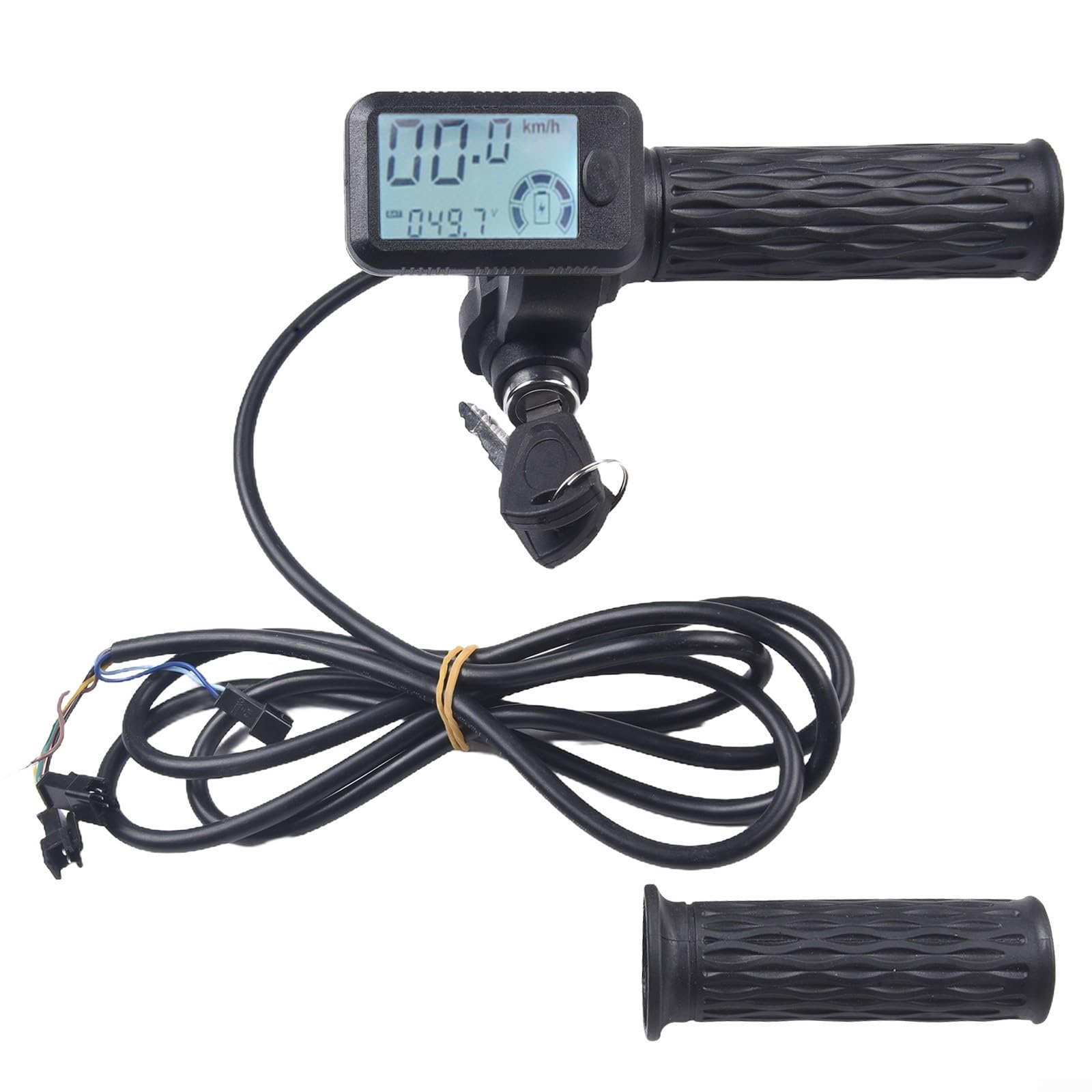 Photo 1 of E-Bike Throttle Grip with LCD Display and Key, Electric Bicycle and Scooter Speed Controller with Battery Voltage Display(8pin 3gear)