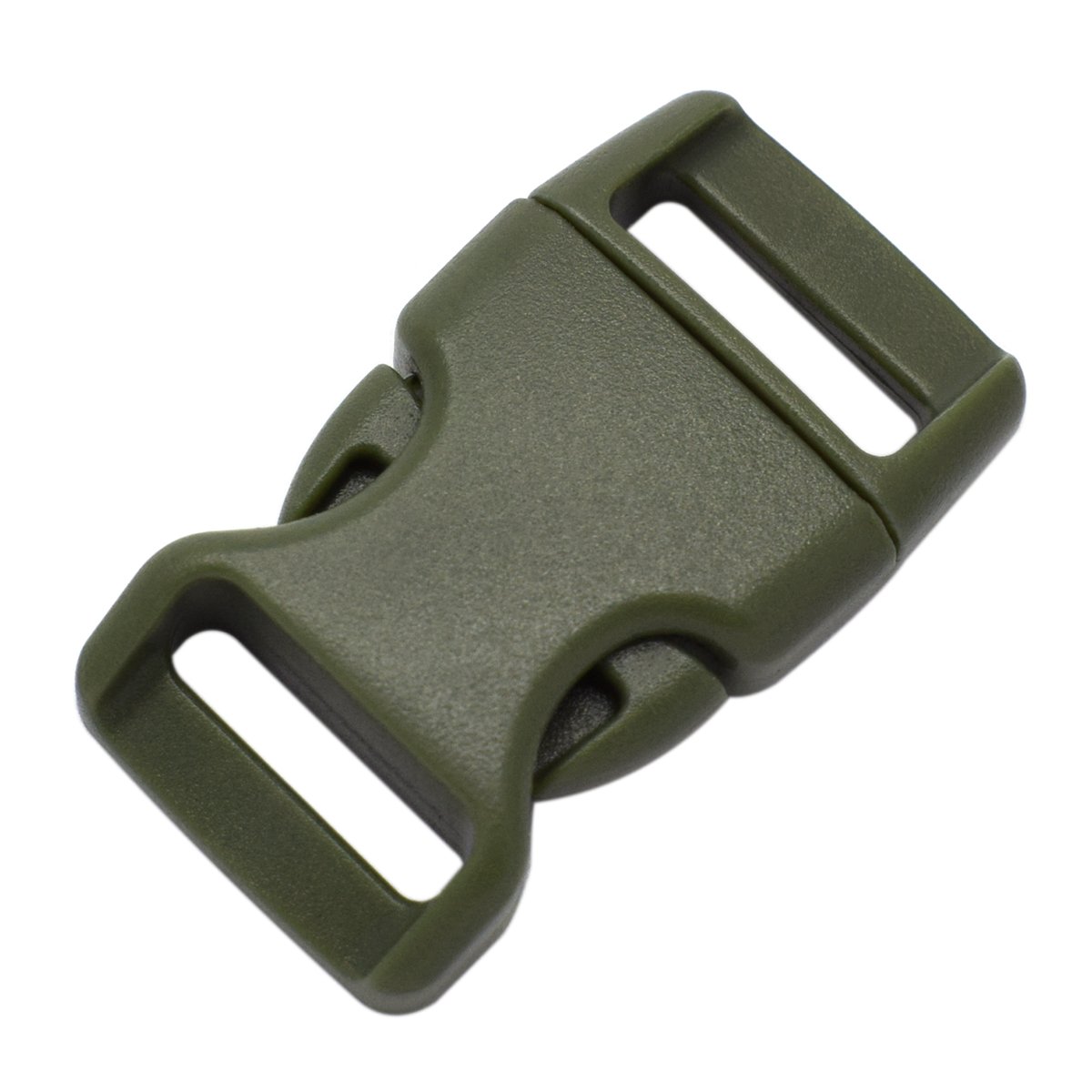 KEEJEA 15 Pack Curved Side Quick Release Plastic Buckles for Paracord Bracelets Clasp/Pet Collar 15mm (5/8 inch) Webbing/Backpack Straps (Military Green)