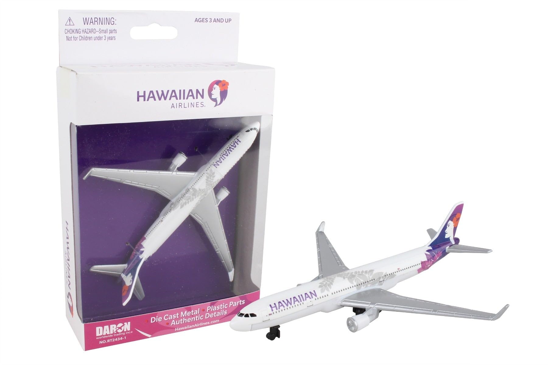 Daron Hawaiian Airlines Single Plane, White