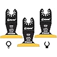 EZARC Titanium Oscillating Saw Blades, 3 PCS Extended Multitool Blades for Metal, Wood Nails, Screws Cutting, Plastic
