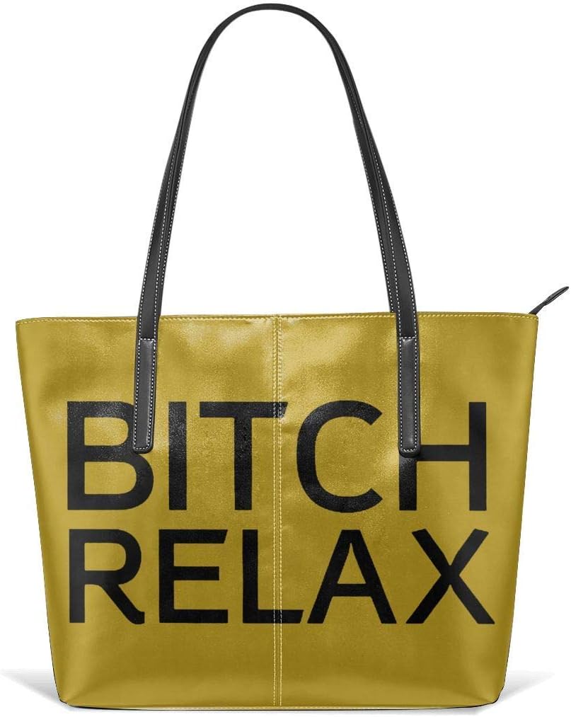 XGBags Custom Fashion Bitch Relax Leather Handbag Tote Bag For Women