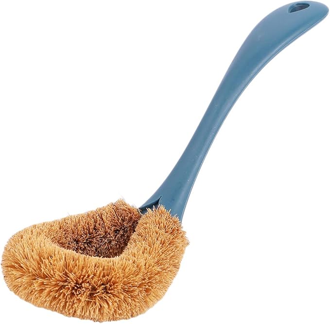 Yardwe Coconut Fiber Brush Long Handle Pot Brush Dish Plate