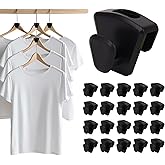 YOLCAR 60 Pack Space Saving Hanger Hooks, Black Plastic Triangle Hangers, Connector Hooks for Closet Organizers and Storage in Dorms and Homes