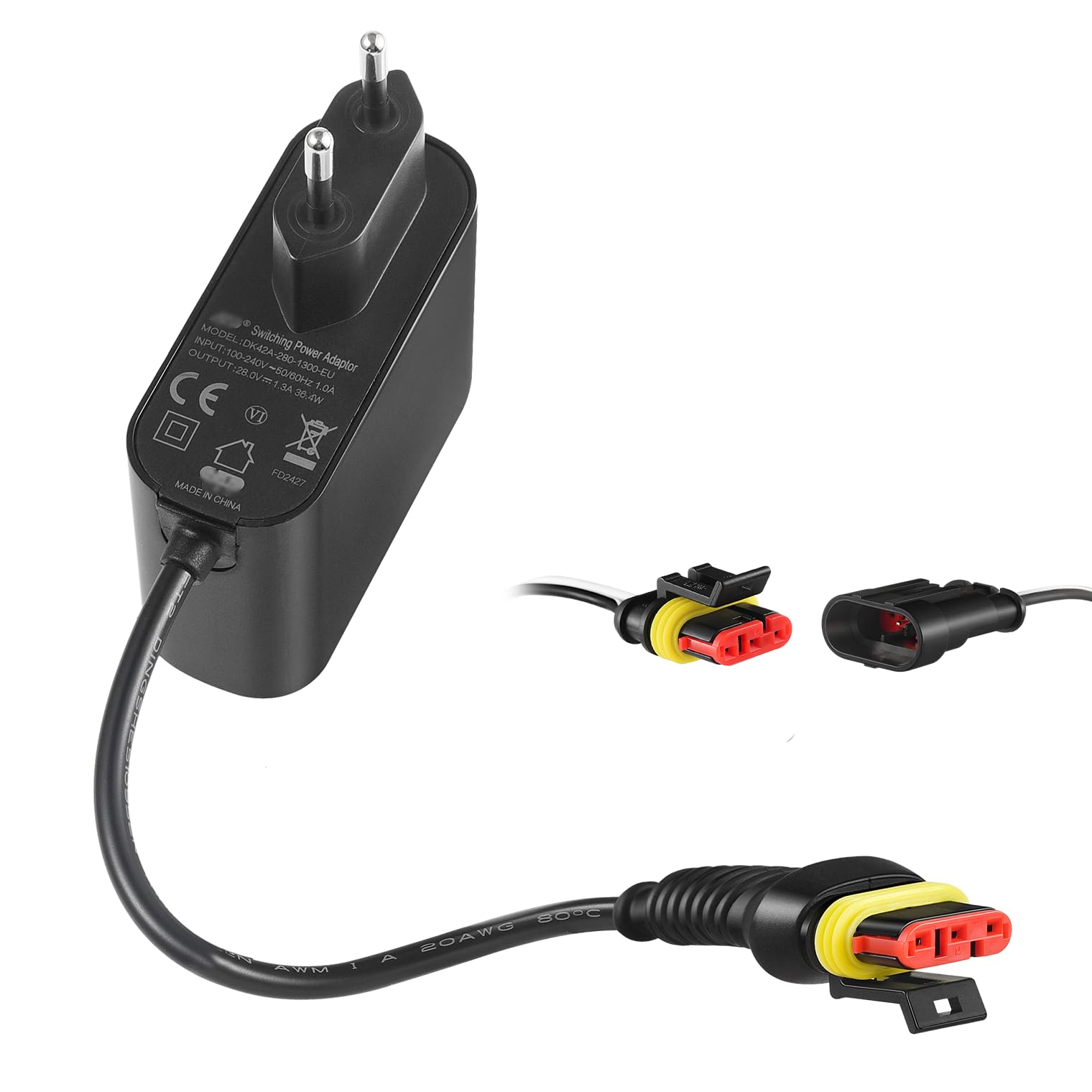 28 V 1,3A Adapter Rasenmäher Netzteil, Kompatibel mit Gardena R50Li, R80Li, R40li, R45Li, R70Li, Sileno City, Sileno Life, Sileno Minimo Rasenmäher, Husqvarna Automower 105, 310, 315, 315X Mähroboter