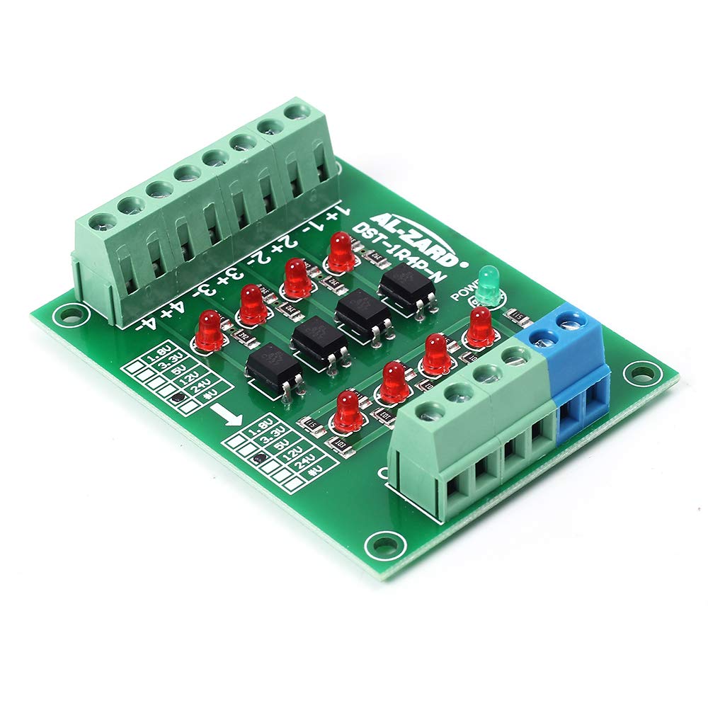 4 Bit Optocoupler Isolator Module,PLC Signal Level Voltage Converter Board Module (24V to 5V), 24 V to 5 V - Image 3