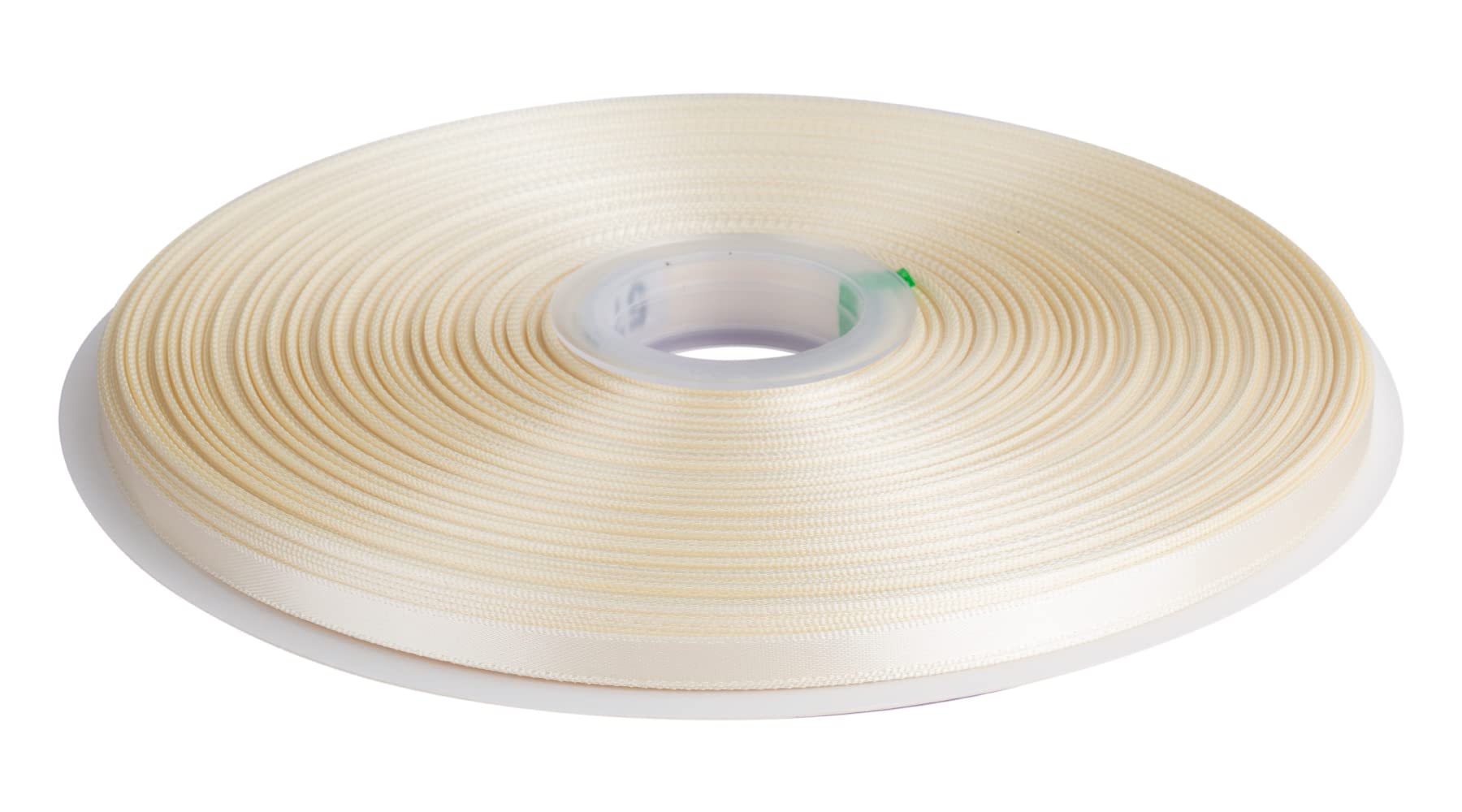 Double Faced Satin Ribbon, 6mm X 91M, Solid Polyester Ribbon for Gift Wrapping, Crafts, Wedding Party Ceremony Decoration, Floral Arrangement, Sewing (Ivory)