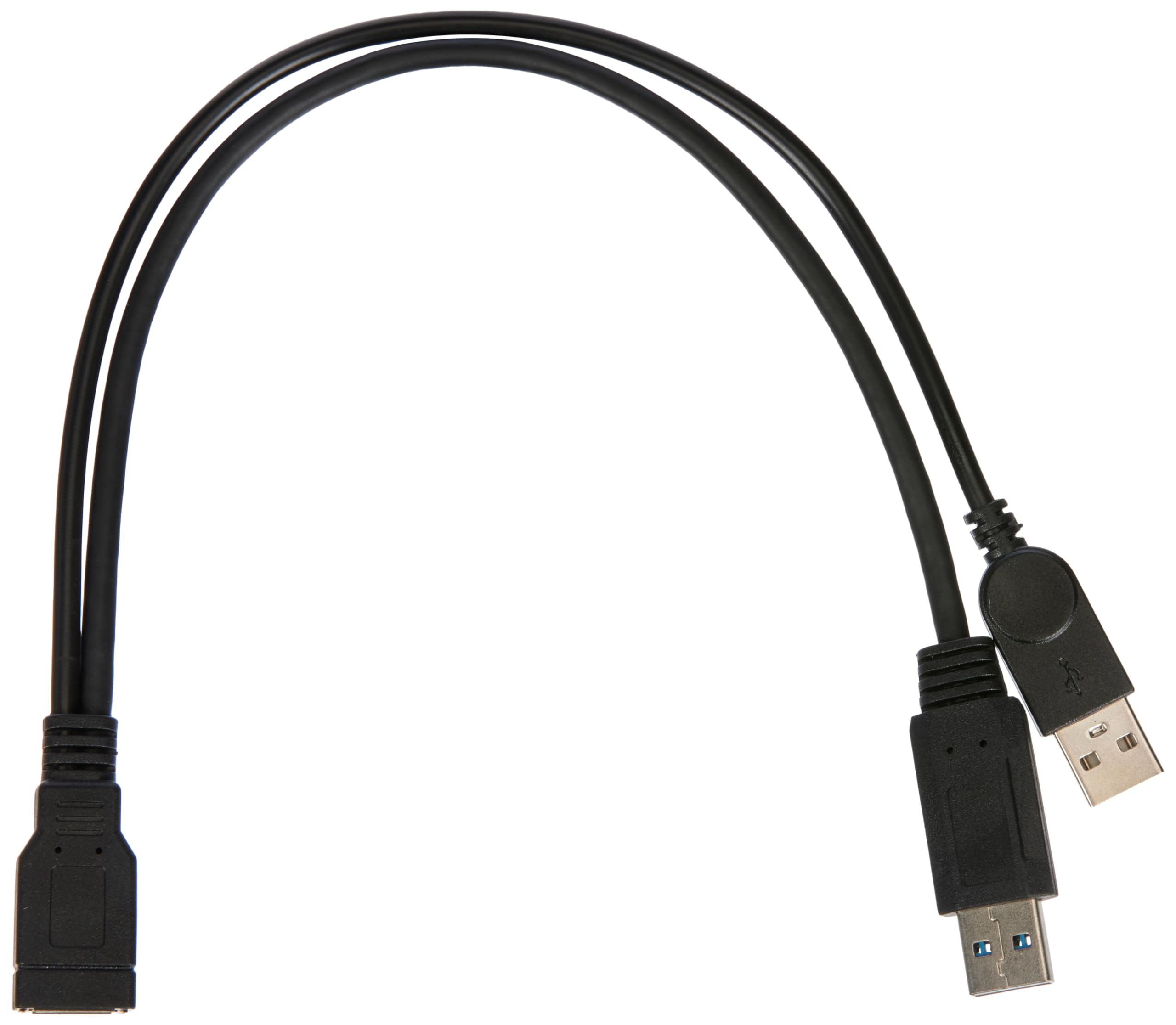 System-S USB cable 32 cm A 3.0 socket to 1X USB A 3.0 plug (data and power) and 1X USB A 2.0 plug (power)