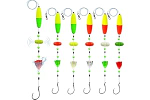 DAMIDEL 6Pcs Catfish Fishing Rigs Ready Kit，2 in 1 Rotating rattles/Double Rattles Beads, Float Rigs Tackle Santee Rig Peg Catfish，Free Adjustment in freshwter and Saltwater