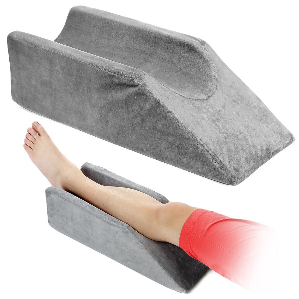 Elevation Pillow Foam Wedge Leg Post Surgery Elevated Pillows Ortho Cushion Riser for Knee Ankle Support Rest Legs Bolster Elevator Elevating Cushions Elevate Feet Protector After Surgical Recovery (Blue)