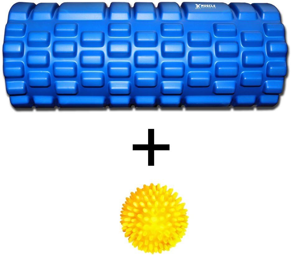 [PRIME DAY SALE] Trigger Point Foam Roller for Deep Tissue Muscle Massage. Helps with Myofascial Release + Pain Relief. Much Cheaper Than Sports Therapy. Great After Crossfit, Yoga, Pilates, Running, Gym & More! Free Massage Ball!