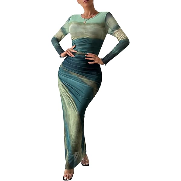 fitted lace wedding dress Amazon.com: Milumia Women's Tie Dye Boat Neck Long Sleeve Fall Dress Ruched  Bodycon Maxi Slimming Dresses Cocktail Party All Multicolor X-Small :  Clothing, Shoes & Jewelry main image 0