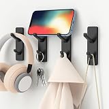 susswiff Wall Hooks Stick On Heavy Duty 6KG Self Adhesive 4 Pack Black view 8