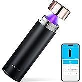 Vsitoo Smart self cleaning Insulated Water Bottle, 15oz Stainless Steel Vacuum Flask, AI Self-Clean, 30-Day Battery Life, BPA-Free, Magnetic Charging, Portable Travel Mug Gifts for Men Women, Black