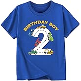 Goengmo 2-6 Years Birthday Boy Shirts Construction Excavator Cotton Short Sleeve T Shirt