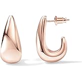 PAVOI 14K Gold Plated 925 Sterling Silver Post Statement Huggie Earrings | Gold Dome Hoop Earrings for Women