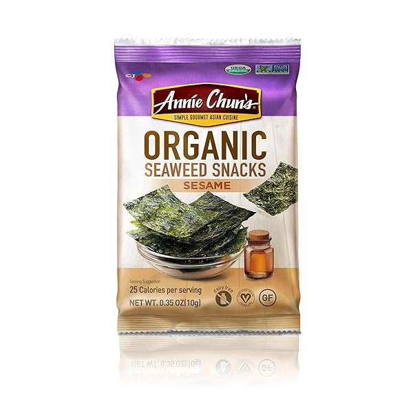 ANNIE CHUN’S SNACK SEAWEED SESAME ORGANIC, 0.35 OZ,1-SAMPLE PACK