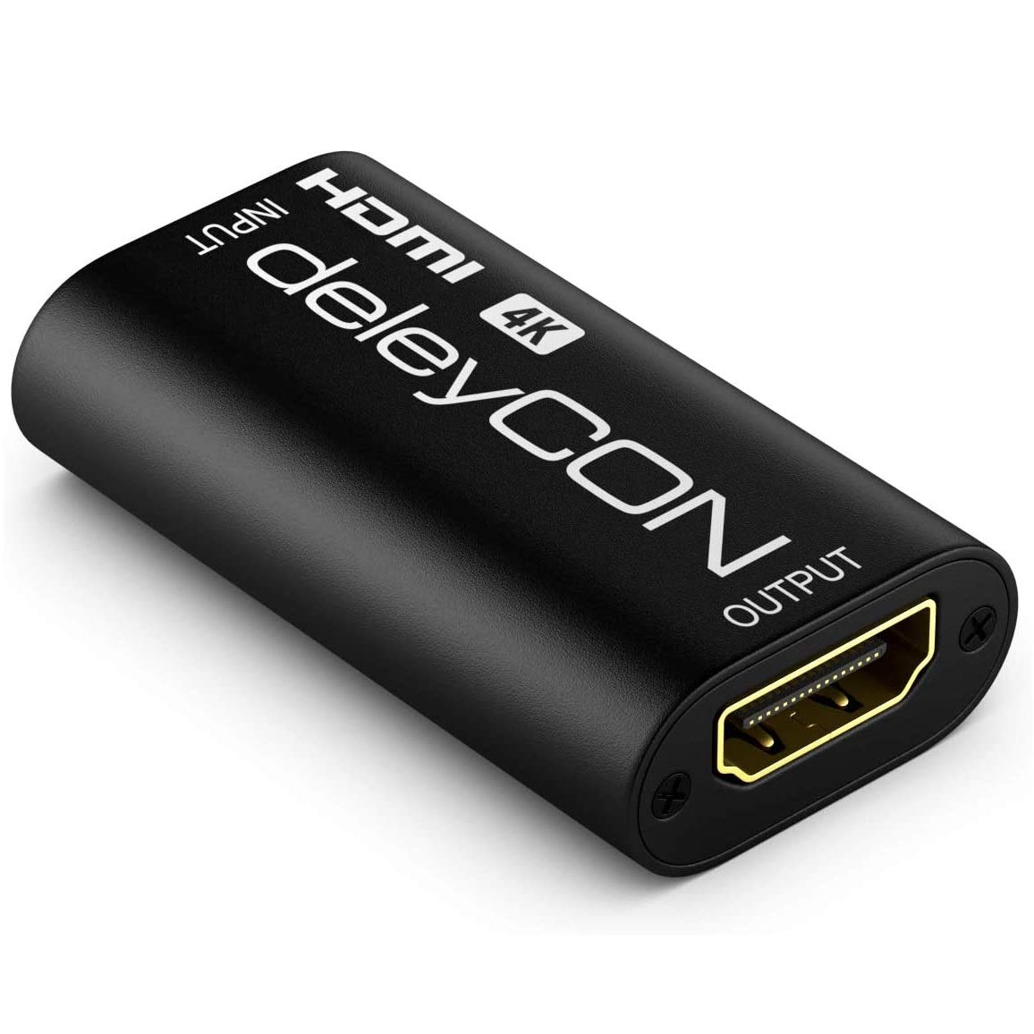 deleyCON 4K HDMI 2.0 Repeater Signal Amplifier Socket 4K UHD 2160p@60Hz Full HD 1080p@60Hz HDR HDCP 2.2 18Gbps 3D