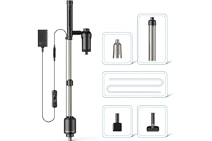 AKKEE Aquarium Vacuum Gravel Cleaner, 18W Electric Fish Tank Cleaner Vacuum, 6 in 1 Multifunctional Aquarium Cleaner for Automatic Water Change, Wash Sand, Water Circulation and Timed Off