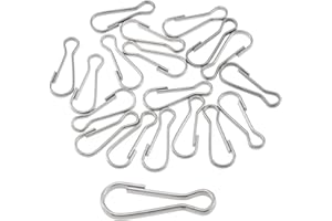 CHENJIN 100PCS 1Inch / 25mm 304 Stainless Steel Metal Spring Hooks Rust-Proof Lanyard Snap Clip Hooks for Key Chain, ID Card, DIY Spring Clip