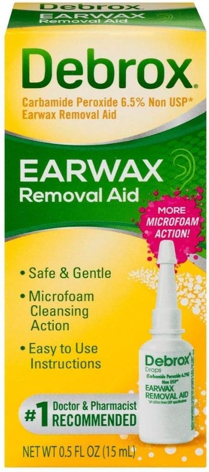 Debrox Earwax Removal Aid Drops | Safely and Gently Cleanses Ear | 0.5 FL OZ | 3 Pack