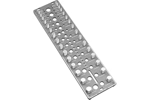 SINPIODE 51-in-1 Bolt Size Finder & Thread Checker, 32 Metric & 32 SAE Nut and Bolt Thread Gauge with 19 Drill Bit Checker, CNC-Machined Aluminum Screw Size Chart, Go/No-Go ANSI Standard, Non-Slip Base